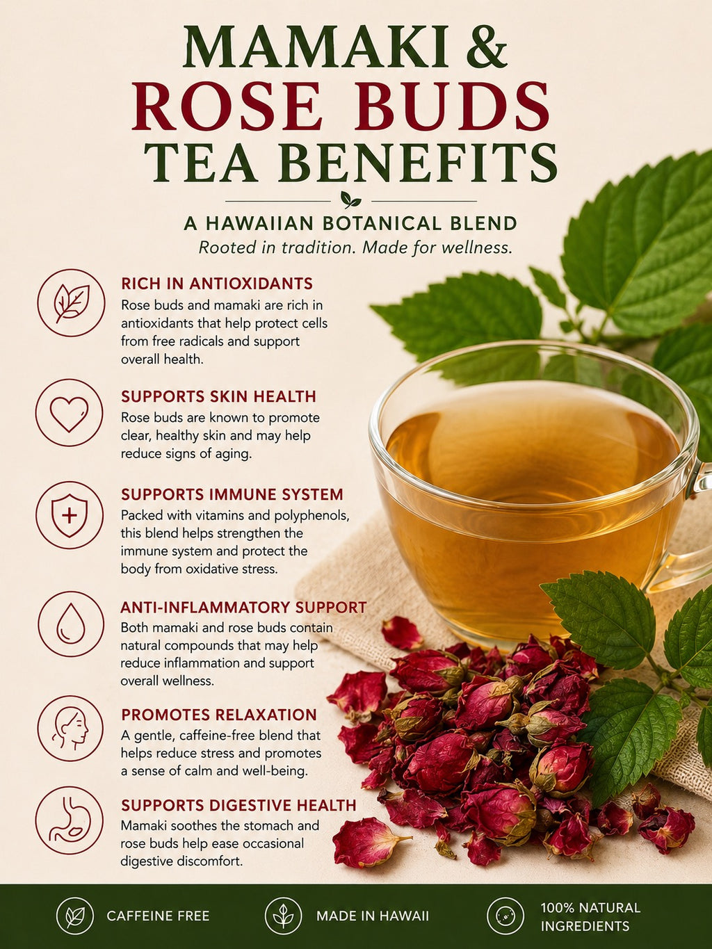 Mamaki & Rosebuds Red Herbal Tea Blend