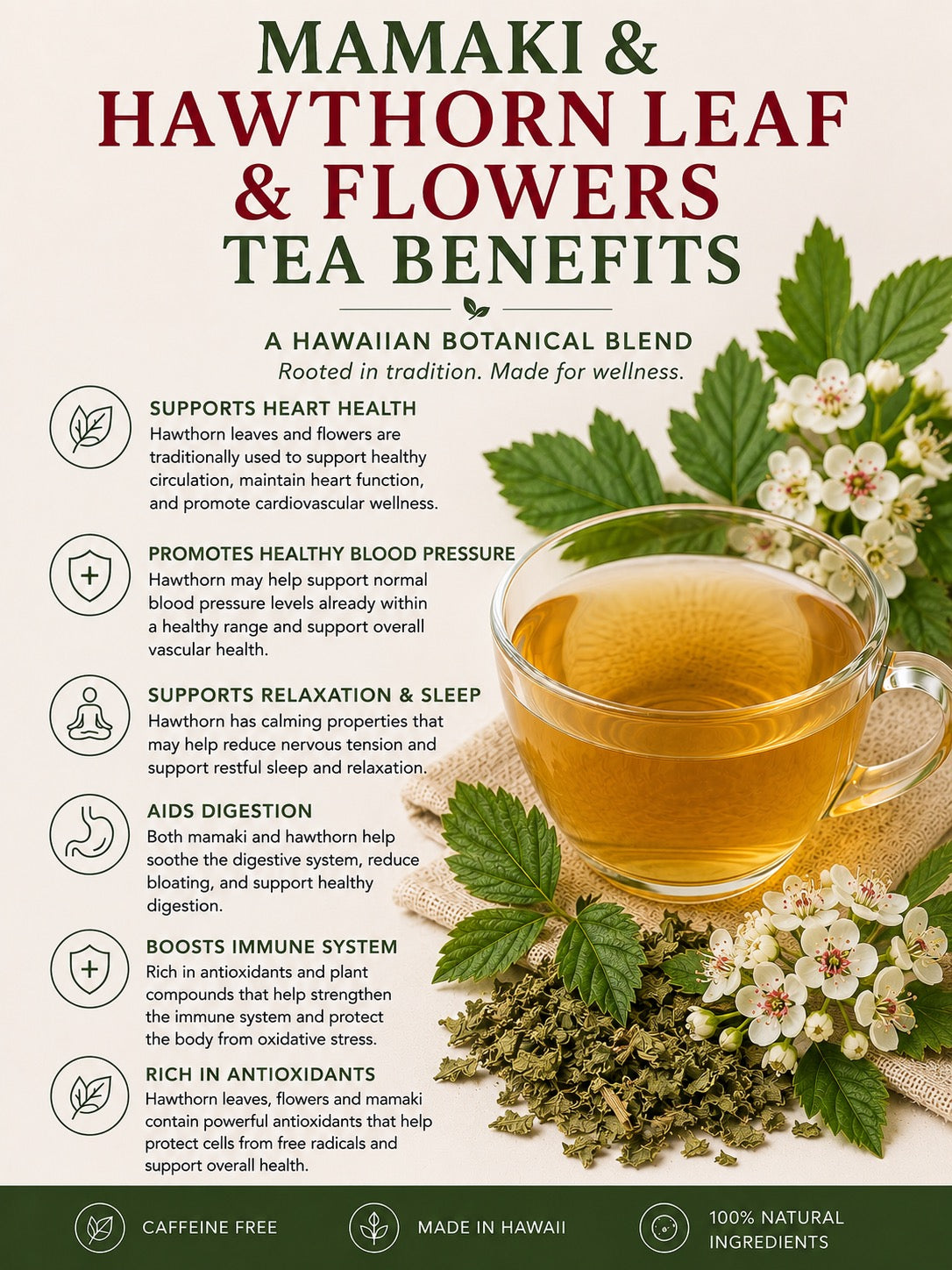 Mamaki & Hawthorn Leaf & Flower Herbal Blend