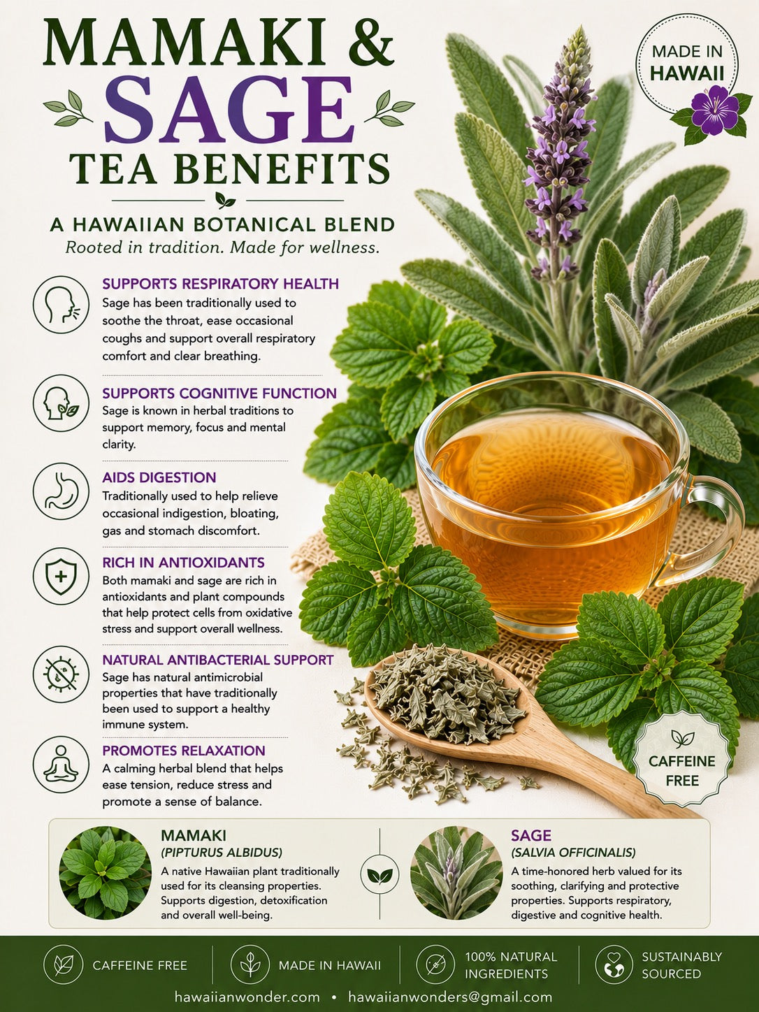 Mamaki & Sage Herbal Tea Blend