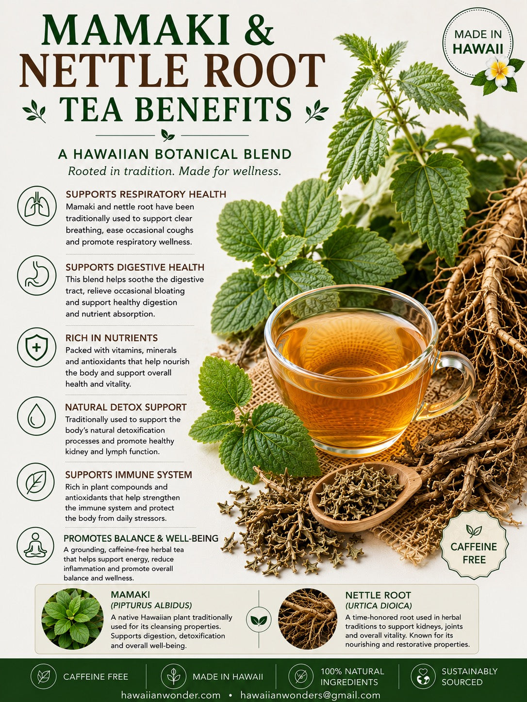 Mamaki & Nettle Root Herbal Tea Blend