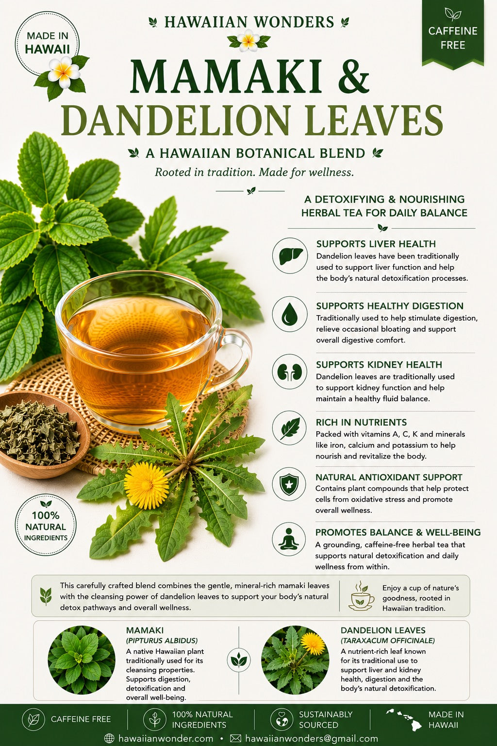 Mamaki & Dandelion Herbal Blend
